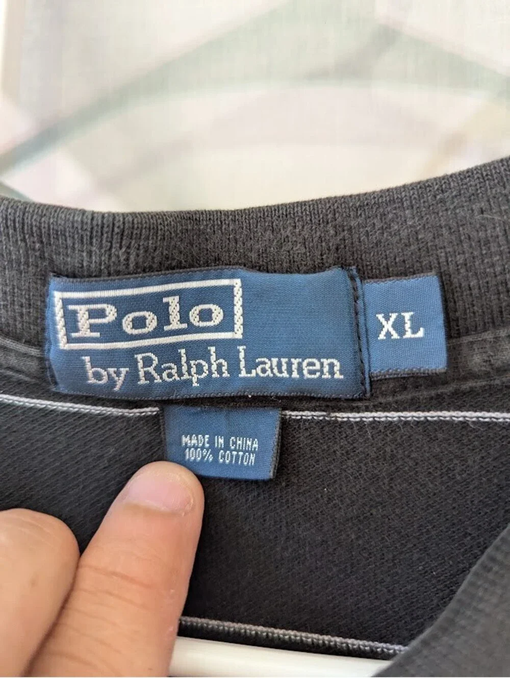 Polo Ralph Lauren Polo Shirt Men XL Black Striped Single Stitch 23.5x29x31.5 PRL